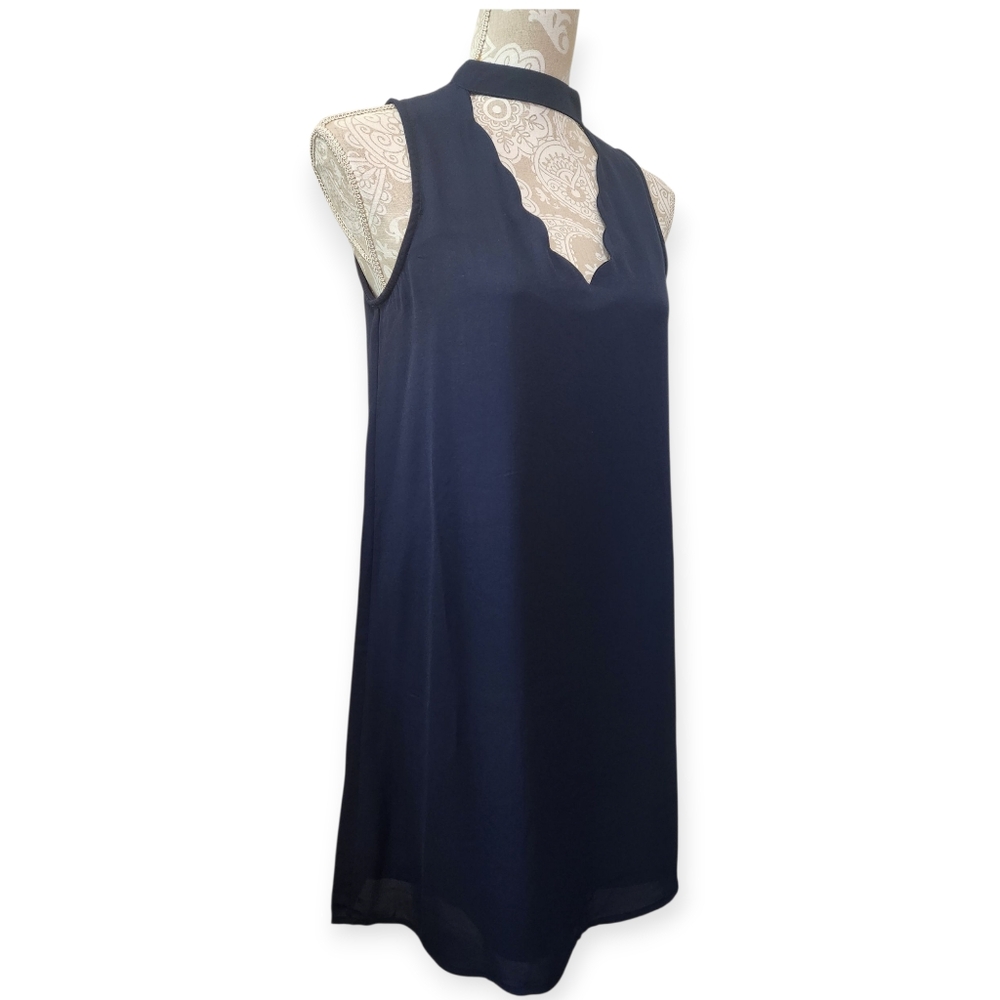 MIAMI Navy Blue Sleeveless Choker Style Dress Size Small